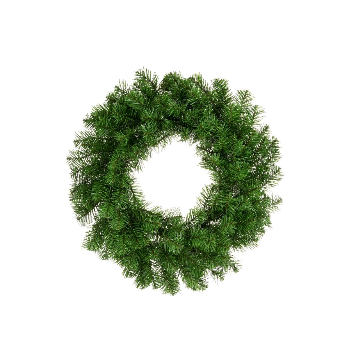 60cm Full Artificial Christmas Wreath with 140 PVC Tips - Lush Green Faux Pine Evergreen Door Hanging Decoration for Holiday Festive Home Decor