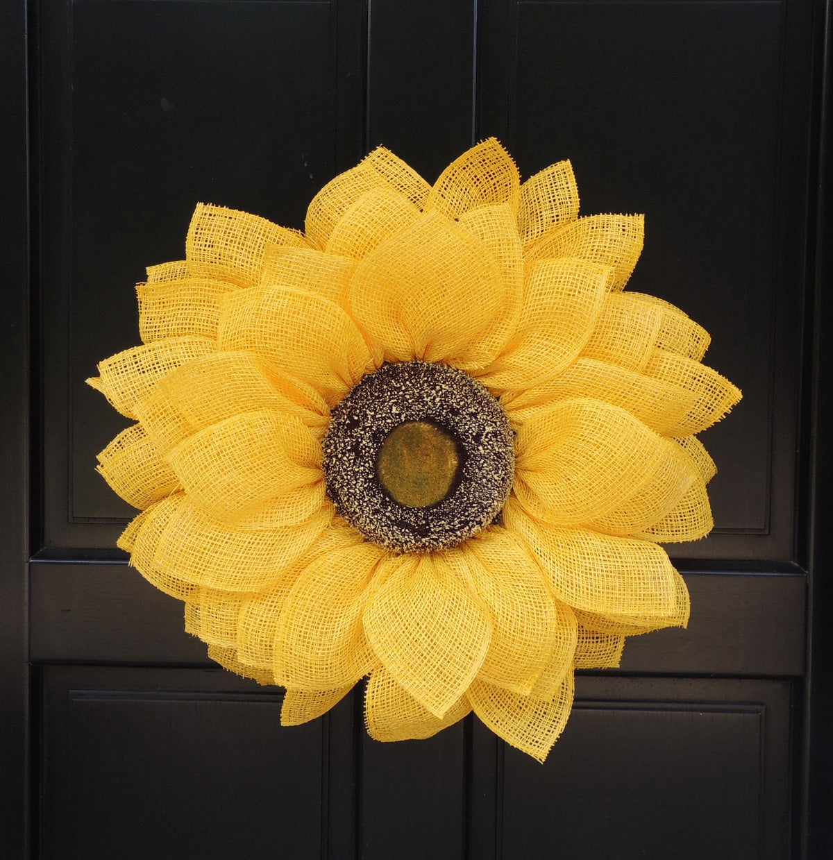 Large Sunflower Wreath | Yellow Summer Front Door Wreath | Farmhouse Floral Decor | 50cm (20")