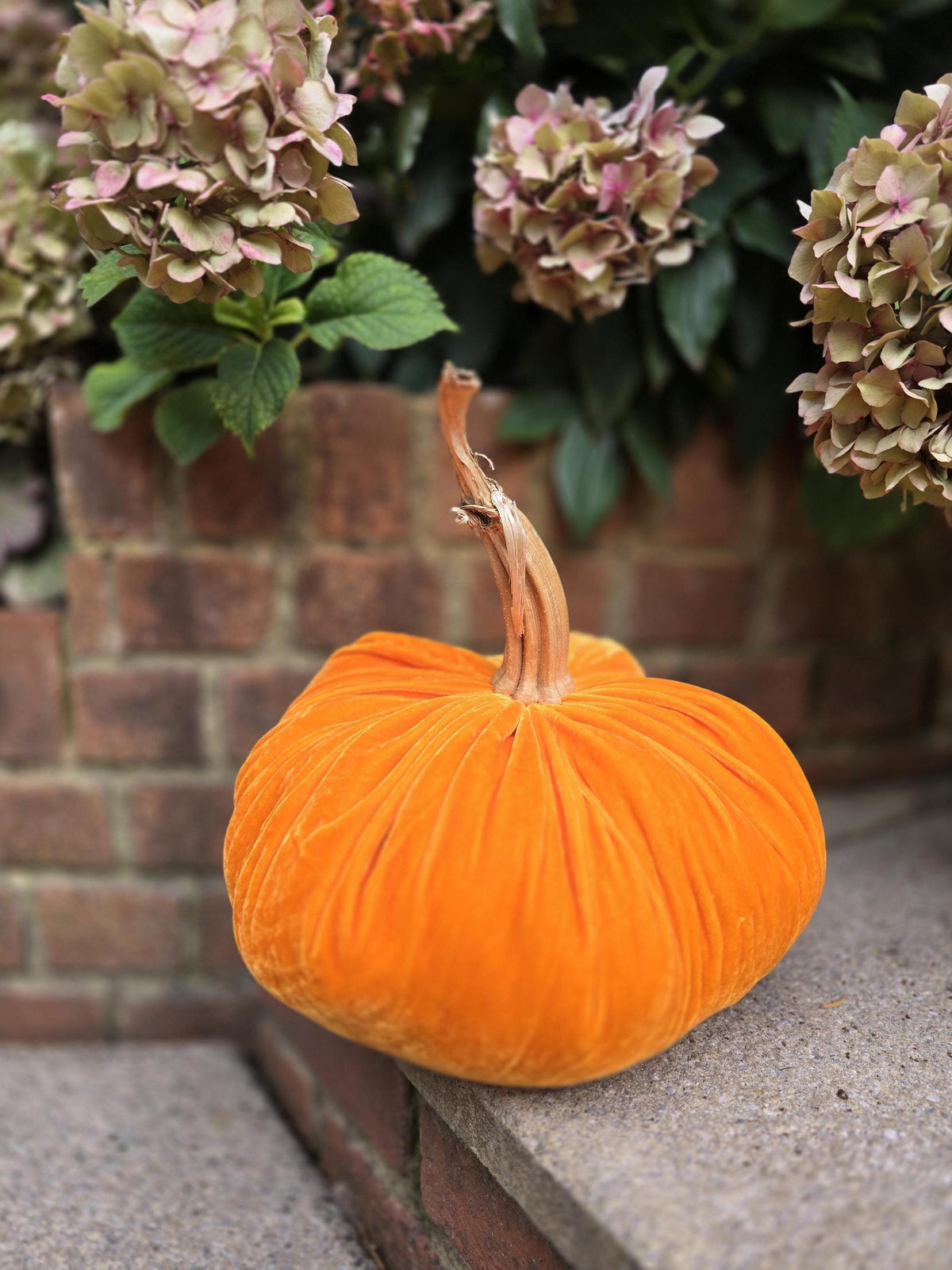 XL Large Orange Silk Velvet Pumpkins: Handmade Fall Autumn Decor, Cozy Tablescape Accent, Autumns Centerpiece, Hostess Gift For Her, Bling