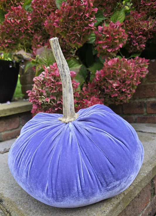 Large Lilac Lavender Silk Velvet Pumpkin Rustic Farmhouse Boho Wedding Easter Thanksgiving Gift Idea Home Modern Handmade Decor Decoration