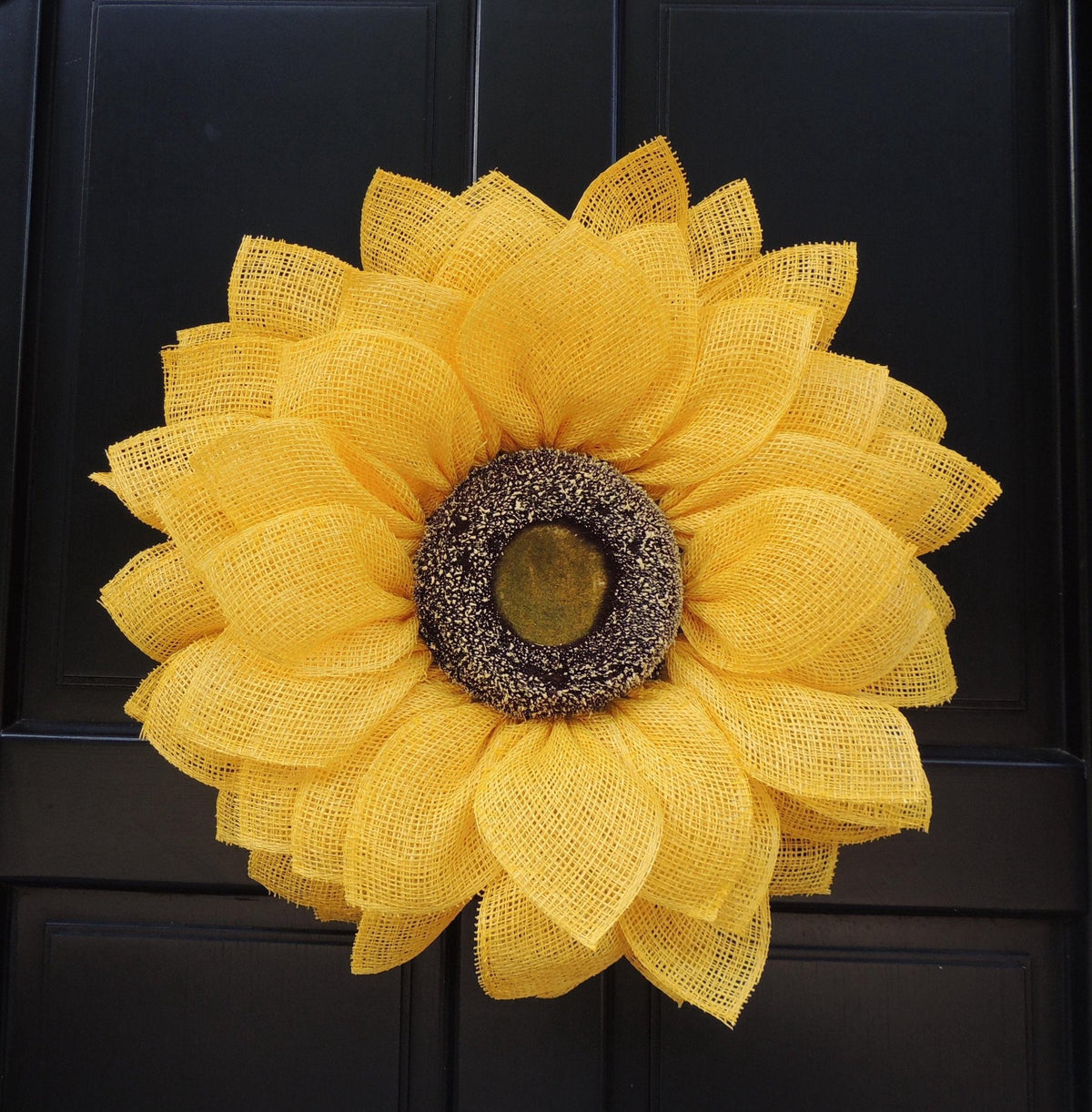 Large Sunflower Wreath | Yellow Summer Front Door Wreath | Farmhouse Floral Decor | 50cm (20")