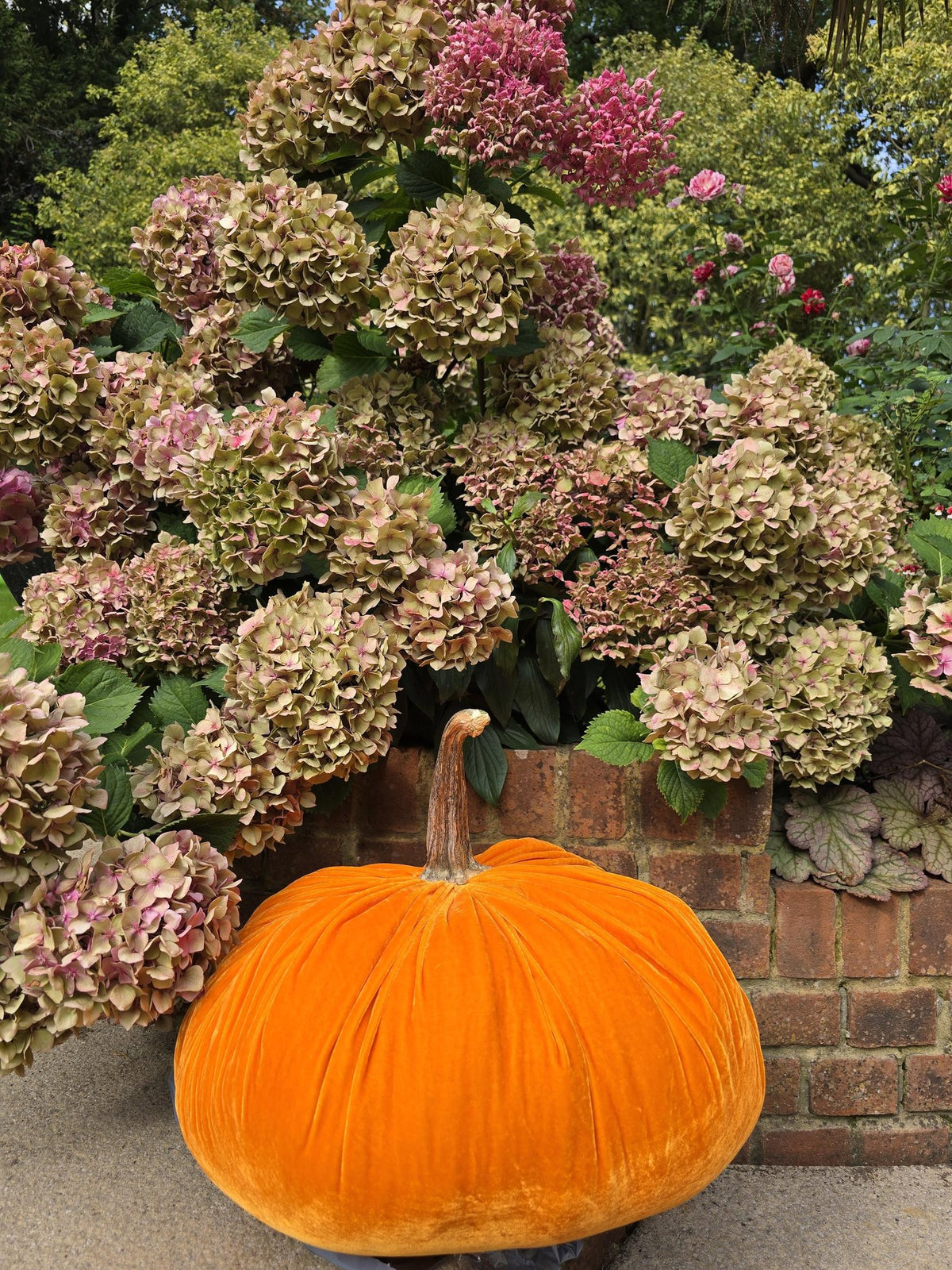 XXL Giant Orange Plush Silk Velvet Pumpkins: Luxury Fall Accent, Autumn Decor, Tablescape Centerpiece, Farmhouse Style Ornament, Wedding