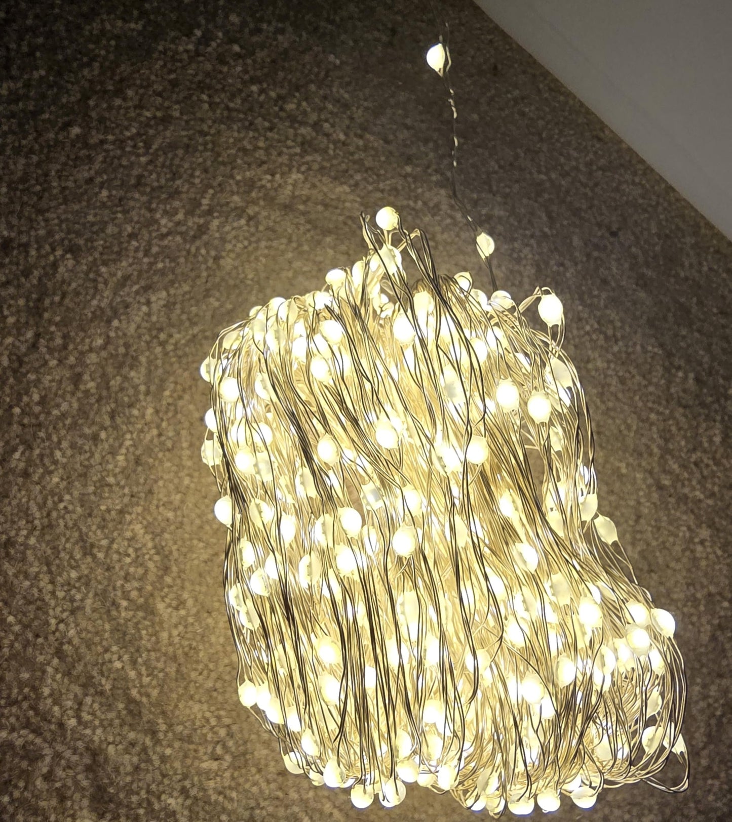 Premier 600 Large LEDs Multi-Action Pinwire Christmas Fairy String Micro Lights Warm White Ultra Brights on Silver Pin Wire with 8 Effect Settings, 30m Lit Length