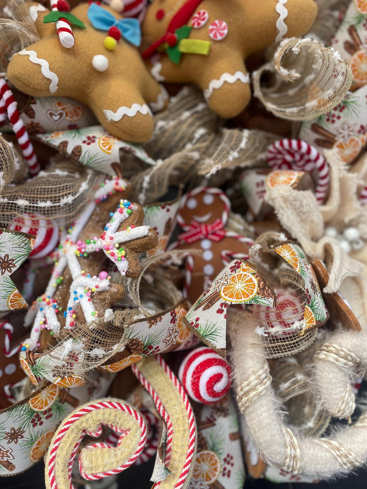 Luxury Gingerbread Christmas Wreath | Candy Cottage Front Door Wreath | 50cm (20")