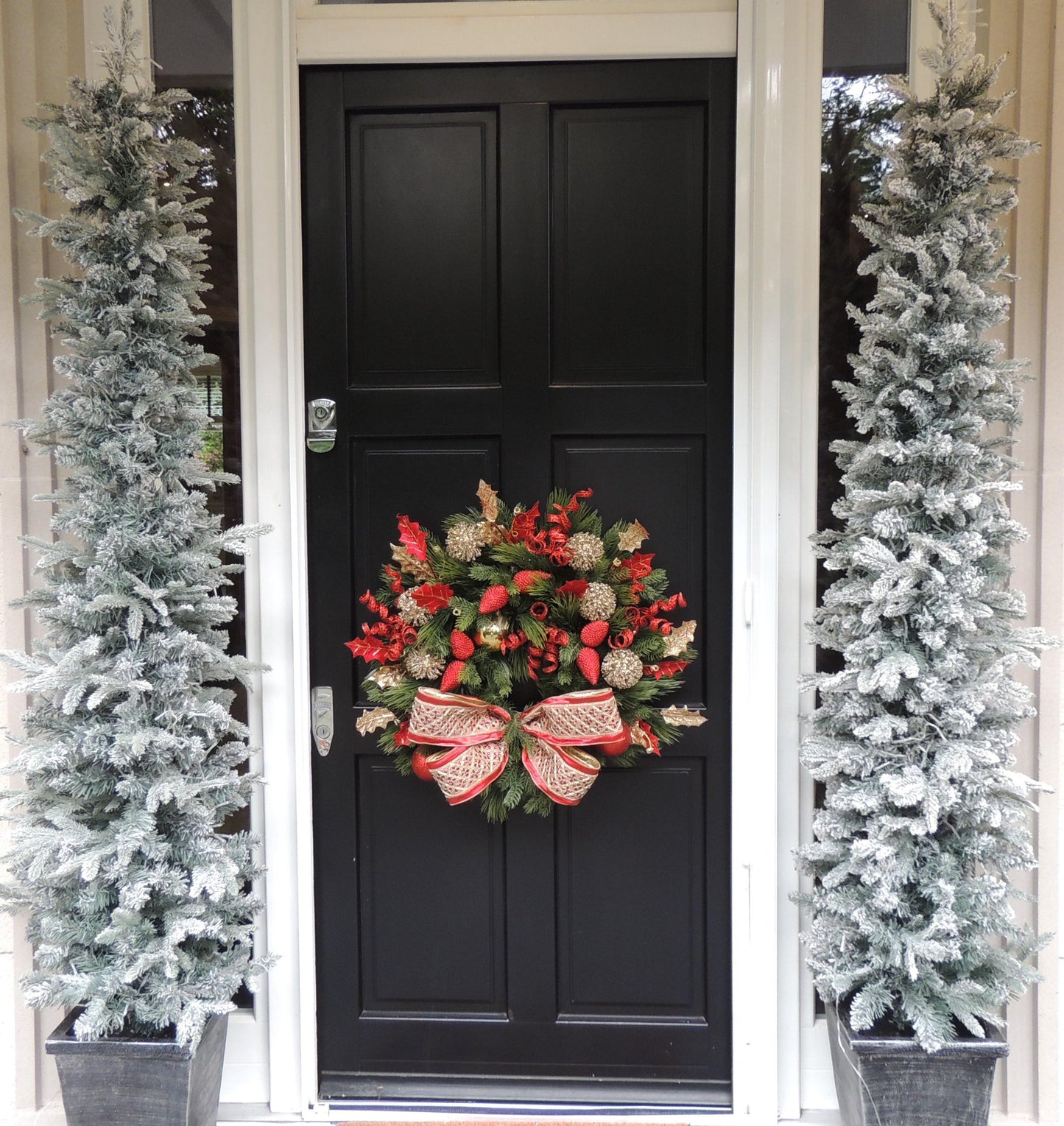 Luxury Christmas Fireplace Door Mantle Wreath Red Green Home Decoration Xmas Winter Advent Designer Decor Wall Hanger Traditional Ornaments