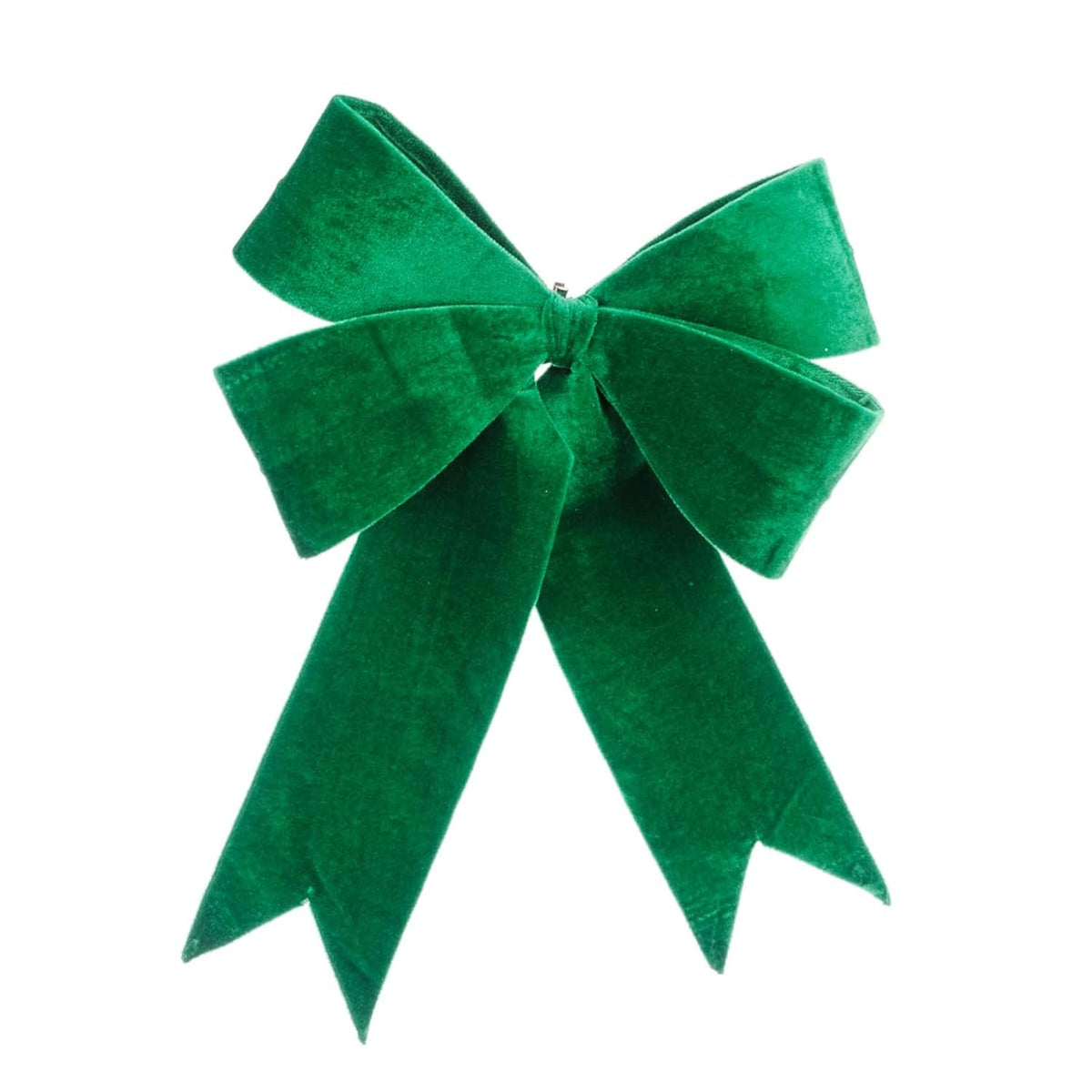 Velvet Emerald Green Wired Festive Bow Christmas Tree Door Wreath Decoration, Large