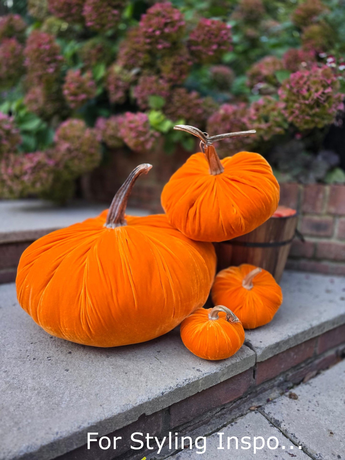 Orange Luxury Silk Velvet XXL Pumpkin Gourd Ornament Harvest Accent Fall Autumn Decor Plush Cozy Tablescape Glam Mantle Centerpiece Accent