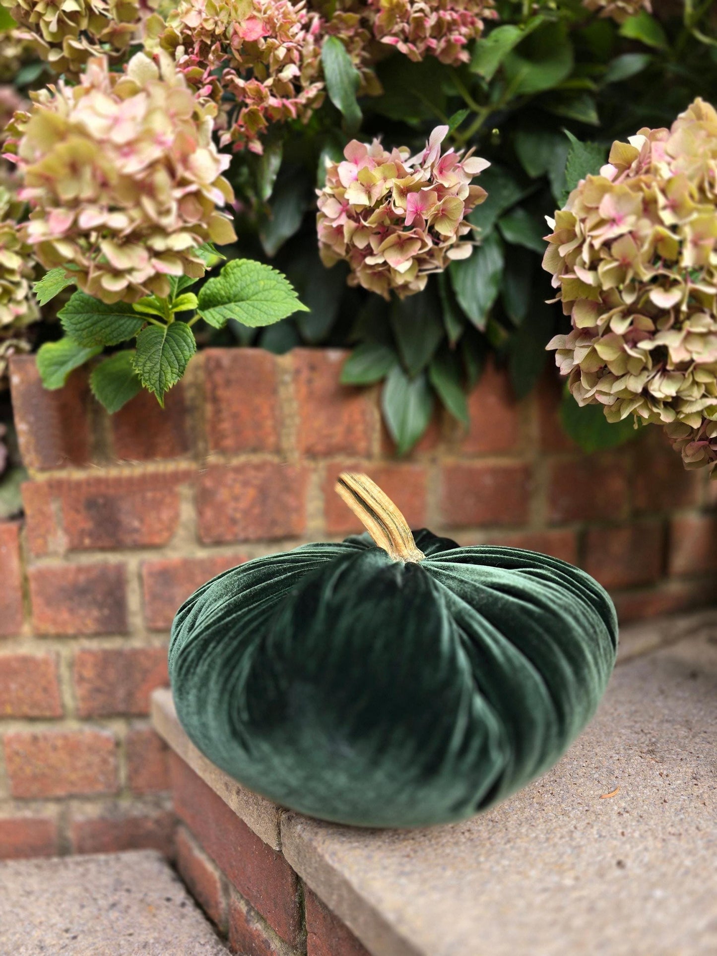 Forest Green Silk Velvet X-LARGE Pumpkin Rustic Farmhouse Wedding Thanksgiving Boho Gift Idea Home Shelf Modern Handmade Decor Decoration