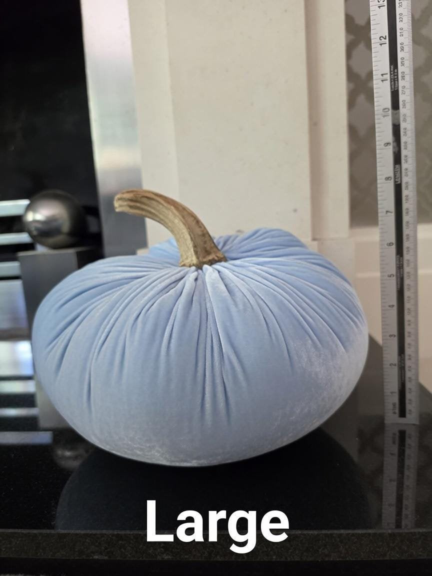 LARGE MInt Green Silk Velvet Pumpkins Rustic Farmhouse Wedding Thanksgiving Gift Idea Home Modern Handmade Decor Decoration