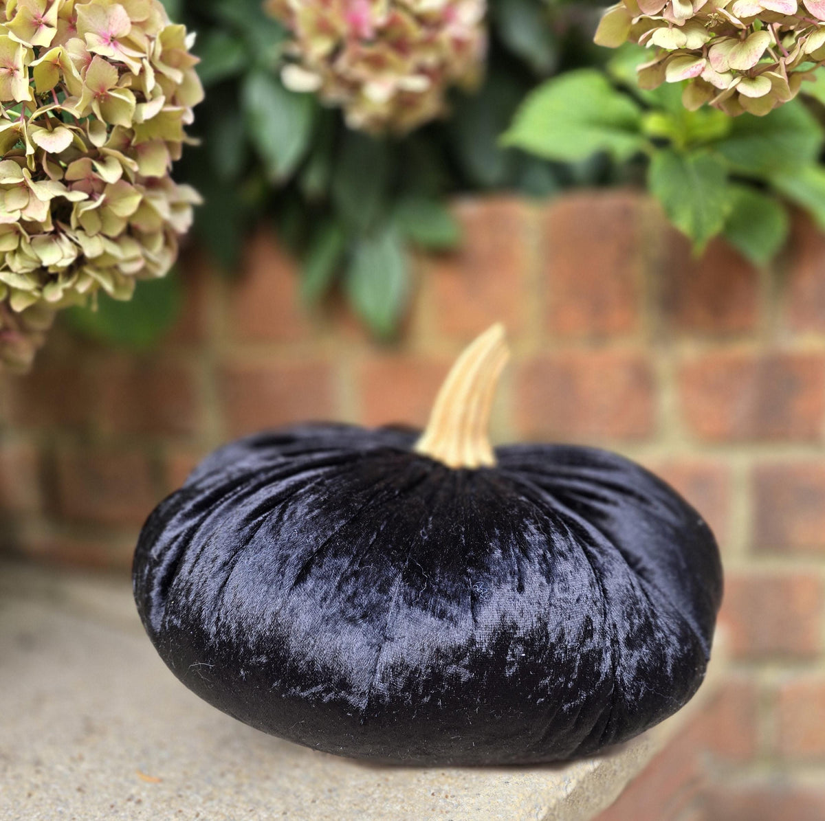 LARGE Black Crushed Velvet Pumpkin, Luxury Halloween Pumpkin, Black Pumpkin Decor, Handmade Fall Decor, Thanksgiving Centerpiece