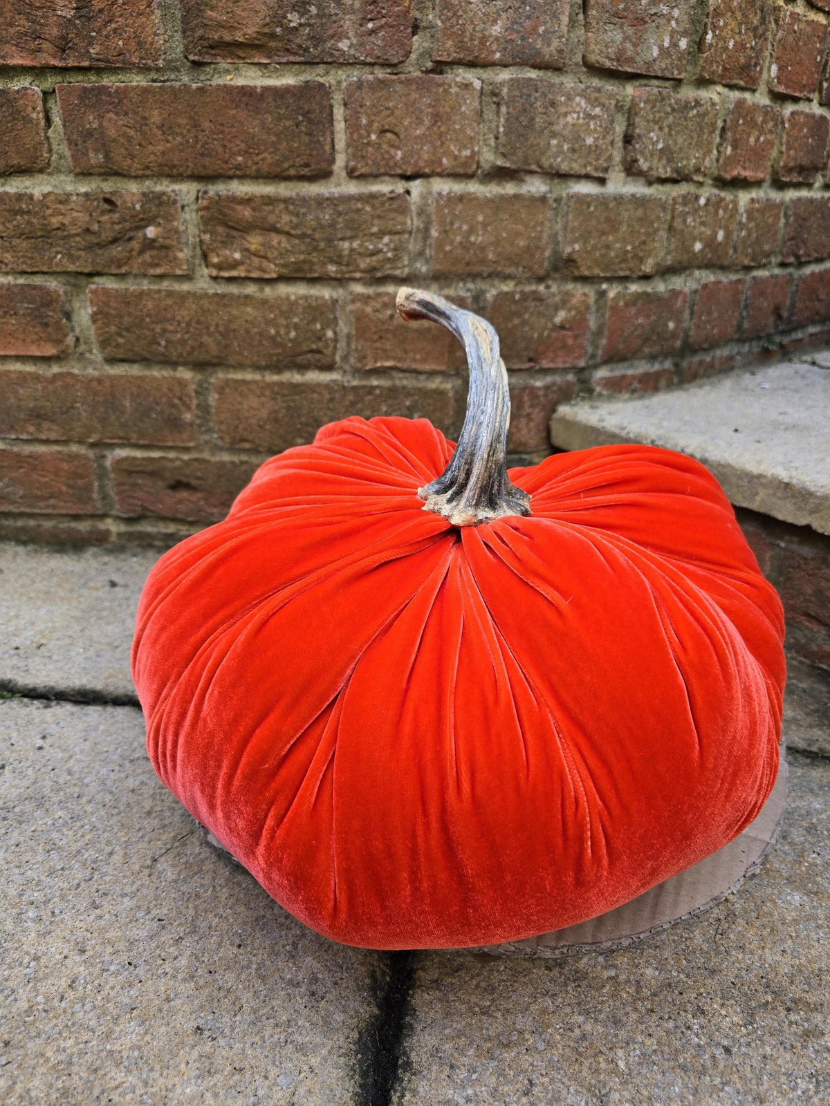 XL Large Orange Silk Velvet Pumpkins: Handmade Fall Autumn Decor, Cozy Tablescape Accent, Autumns Centerpiece, Hostess Gift For Her, Bling