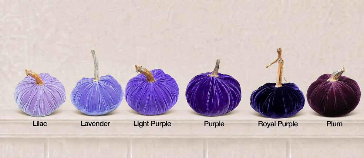 SET 3 X-SMALL Dark Light Purple Lavender Silk Velvet Pumpkins, Cozy Home Decor, Fall Wedding, Thanksgiving, Halloween Modern Decor