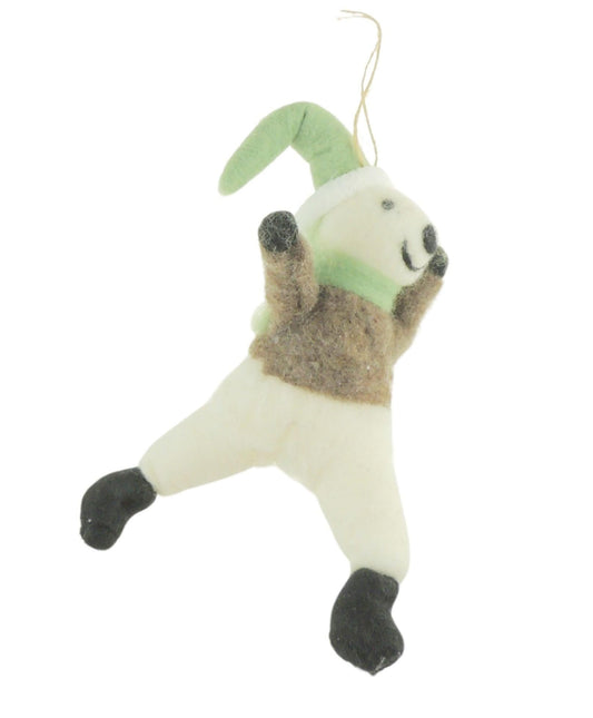High End Quality Felt Christmas Hanging Tree Decoration Christmas Tree Decoration Hanging Ornament Bauble Traditional Holiday Decor Gift Xmas Sage Skarf Jumper Teddy Bear Ice Skating