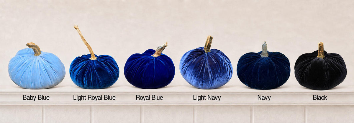 Set of 3 MINI Dark Green Blue Purple Silk Velvet Pumpkins, Autumn Table Decor, Fall Wedding, Thanksgiving, Best Selling Item