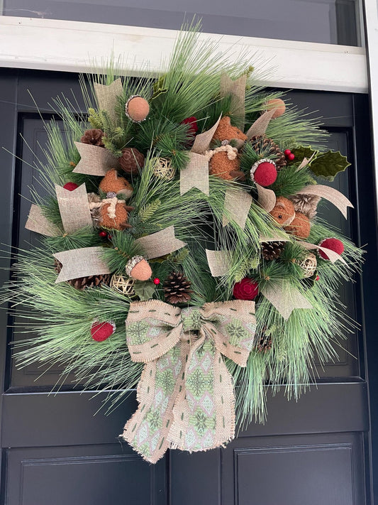 Traditional Wreath, Farmhouse Wreath, Green Wreath, Luxury Christmas Wreath, Christmas Decor, Christmas Decoration, Home Decor, Door Wreath