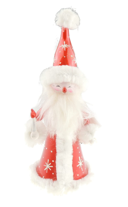 Italian Hand Blown Glass Keepsake Large Christmas Tree Ornament Bauble Red Father Christmas Santa Candle